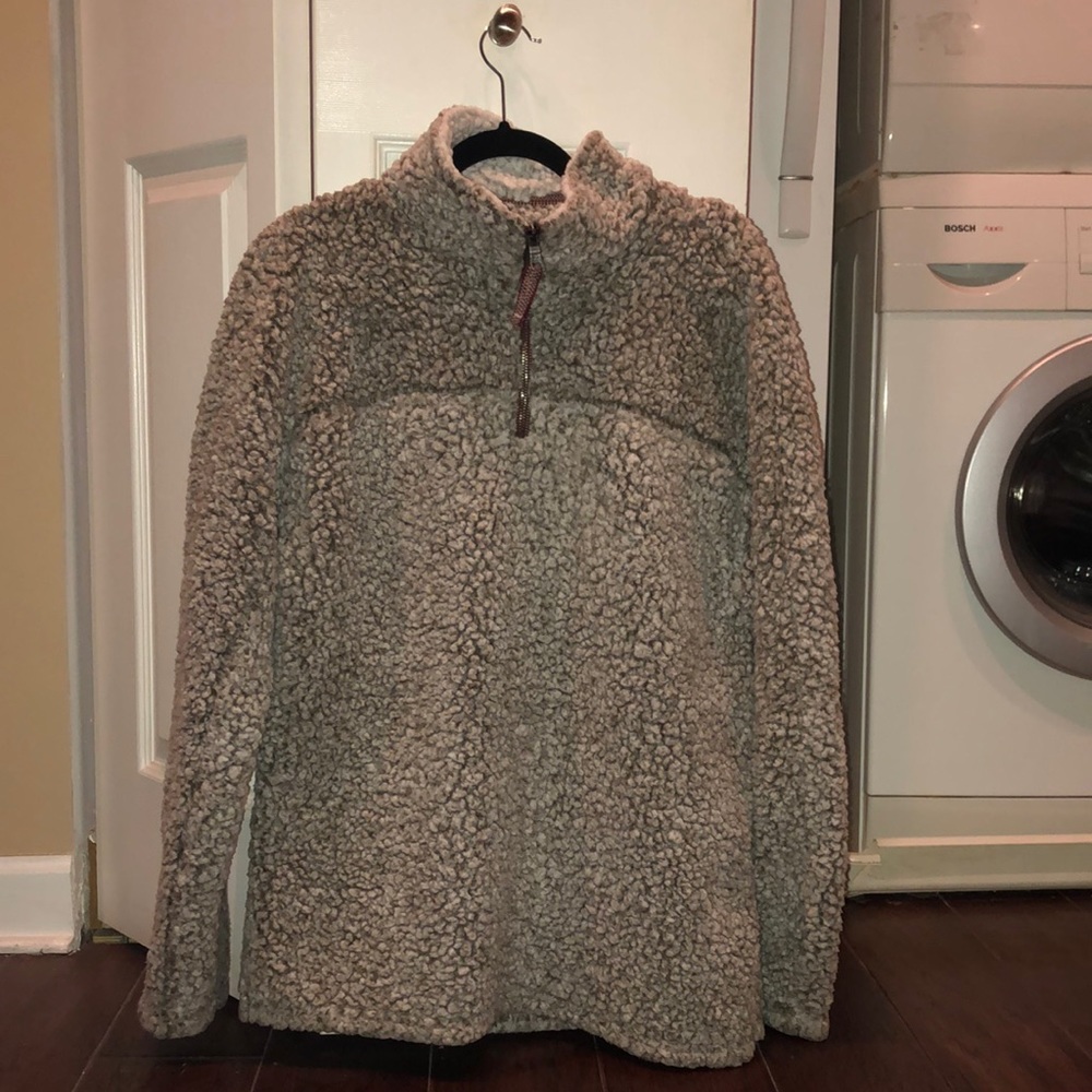 True Grit 1/4 zip. Very comfortable and will keep you warm and stylish.